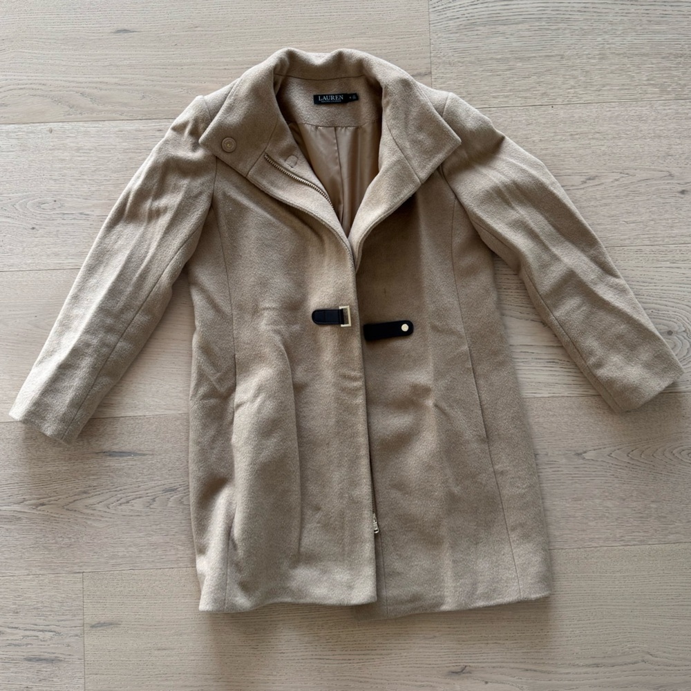 Ralph Lauren Tan Trench Coat with Soft Cotton Finish
